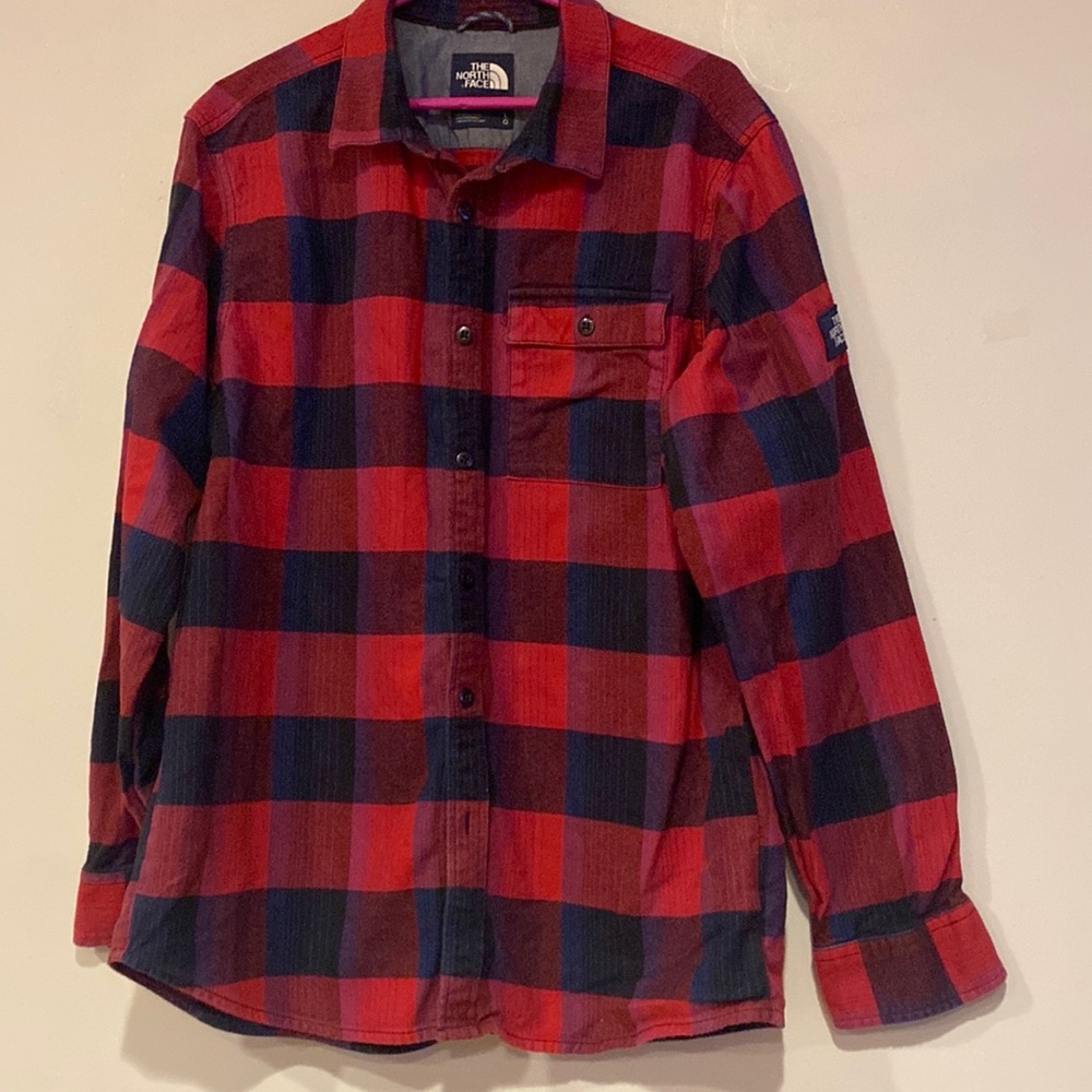 The North Face Red and Black Checkered Button-Down Shirt